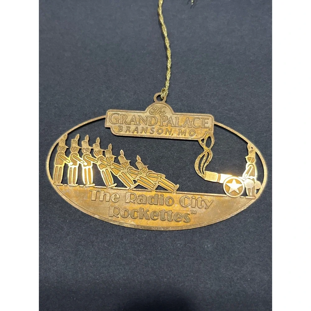 Radio City Rockettes Grand Palace Branson MO Brass Christmas Ornament Vintage